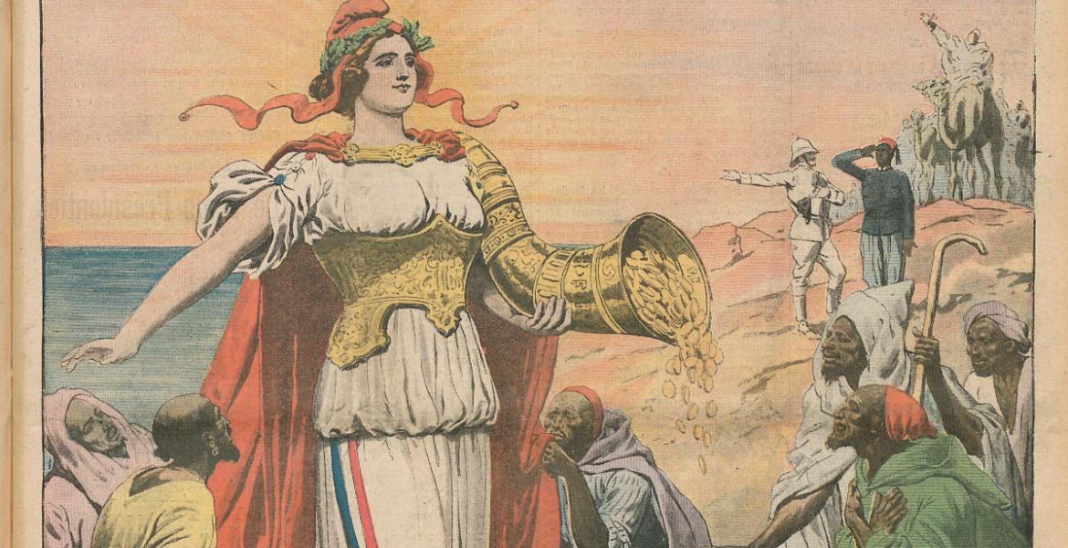 Propagande coloniale : La France va pouvoir porter librement au Maroc la civilisation, la richesse, et la paix.